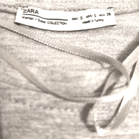 🎁 Zara Crew neck Sweater Drop Pleated Sleeves w/  Eccentric Drawstring Cut-out. - Picture 7 of 10